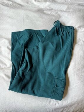 Teal Cargo Sweatpants